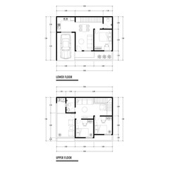 Architecture plan with furniture. home floor plan, isolated on white background, stock illustration.