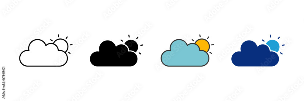 Poster horizon icon set multiple style collection