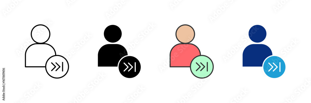 Poster next step icon set multiple style collection