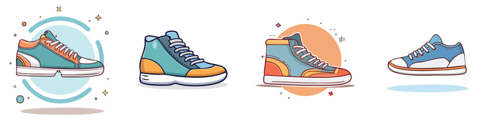 sneakers vector pack in contemporary style with balanced composition.