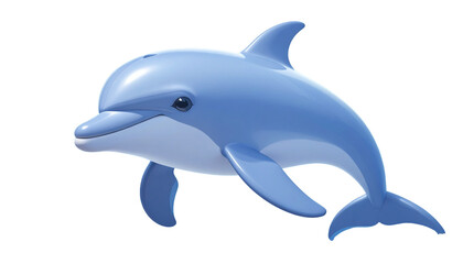 Obraz premium Dolphin Full Body Marine Animal with Cute Cartoon 3D Render Icon Illustration Style PNG Transparent Background