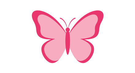 Charming pink butterfly illustration with delicate wing details on a clean white background