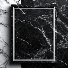 Black marble texture framed in white