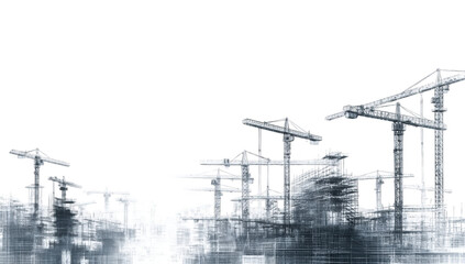 Abstract construction scene