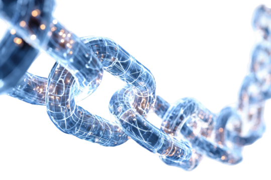 Abstract chain, glowing links