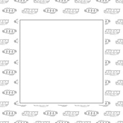 Food frame. doodle fast food square frame. hand drawn food and beverage frame background. food background