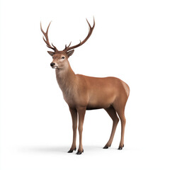 Fototapeta premium High-Resolution Deer with Antlers Cutout on Transparent Background, PNG-Ready for Overlay