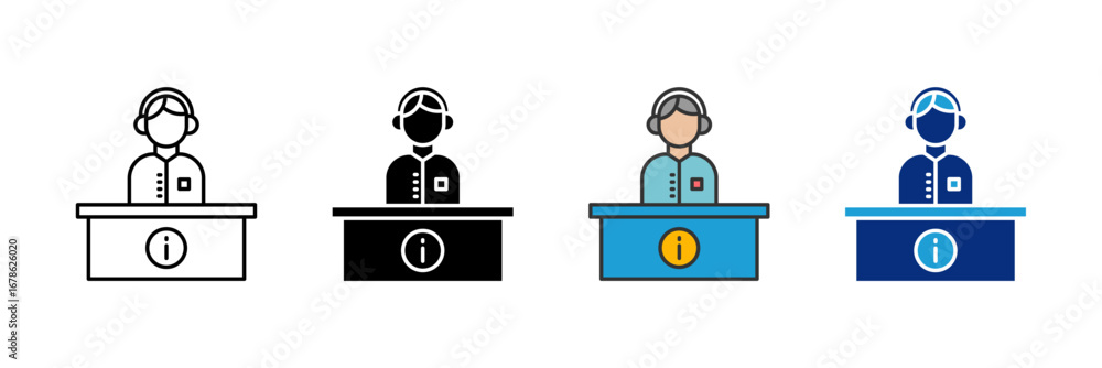 Poster Help Desk Icon Set Multiple Style Collection