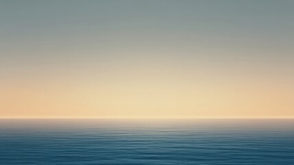 Fototapeta premium A tranquil seascape with calm blue waters meeting the horizon under a serene sky,
