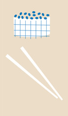 Sushi japanese food logo for sushi restaurant or delivery. Hand drawn elements for menu design, vector colorful illustration collection.	
