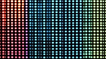 Digital illustration features a gradient of vibrant, overlapping circles on a black background.