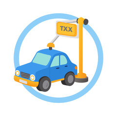 vector illustration of a yellow taxi