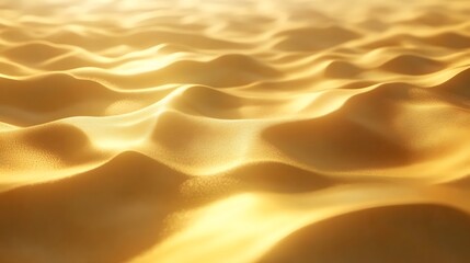 3D render of undulating golden waves creates a textured, abstract surface.