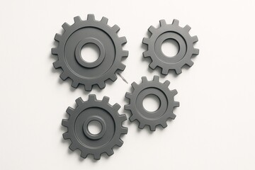 Metal Gear Wheels on White Surface