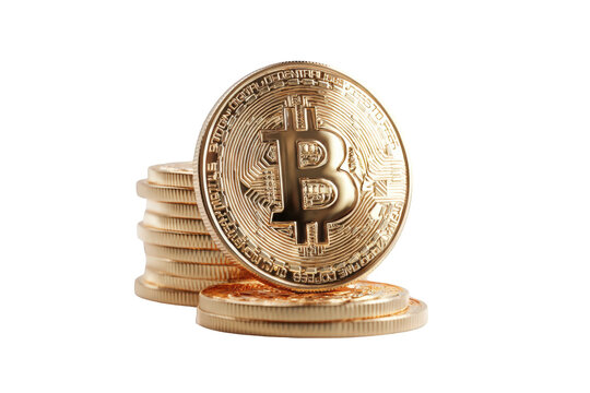 Stack of golden Bitcoin coins (1)