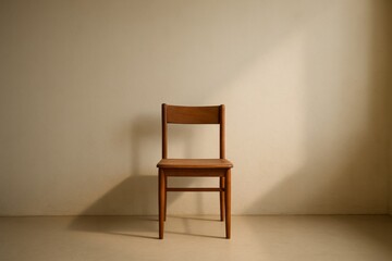 Wooden Chair in Empty Room