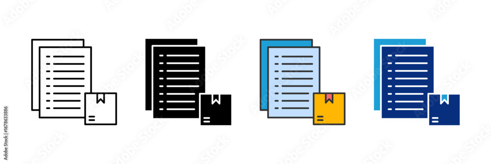 Poster product backlog icon set multiple style collection