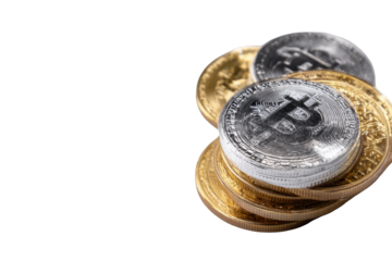 Stack of digital currency coins