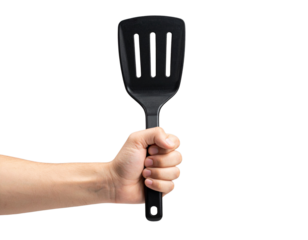 hand holding a fork