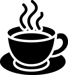 Teacup With Steam Glyph Icon