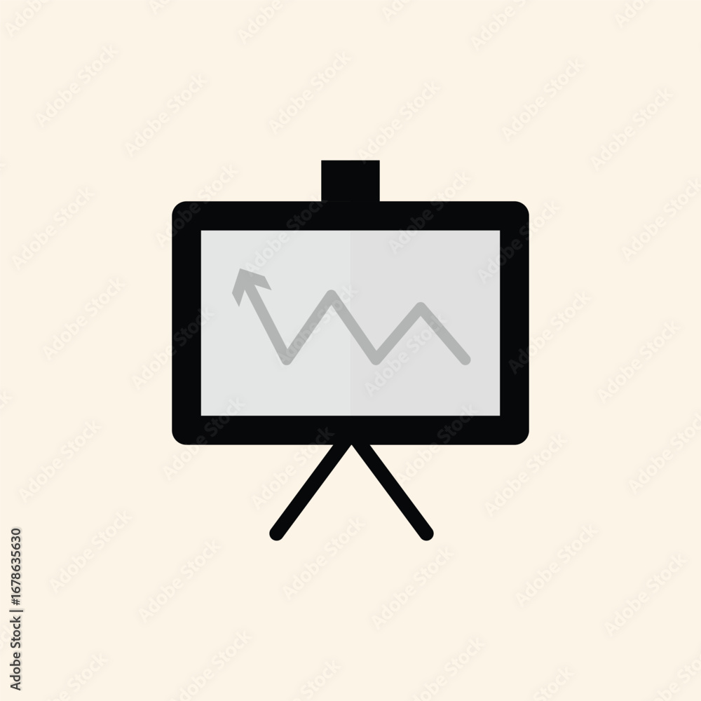 Poster dynamic growth chart displayed on a professional presentation easel, symbolizing progress and succes