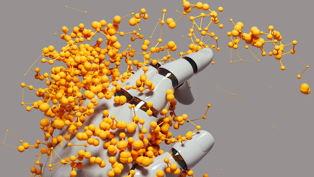 Robot hand showcasing artificial intelligence in dynamic motion