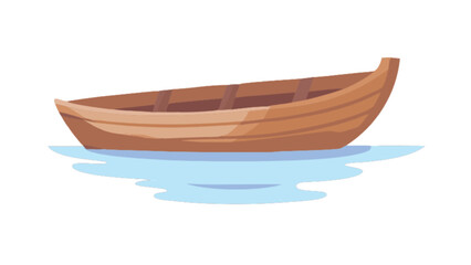 Explore the serene waters with this wooden rowboat vector illustration for nautical themed designs and projects