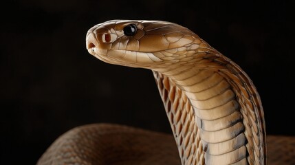 Fototapeta premium Stunning Close-Up of a Majestic Cobra with Intricate Scale Patterns