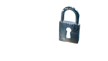 3D model of a metallic padlock