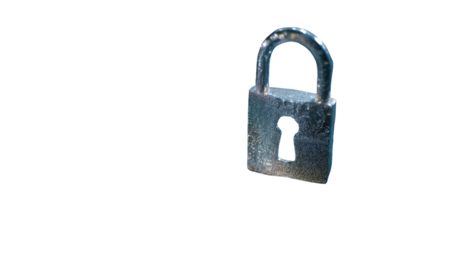 3D model of a metallic padlock - Powered by Adobe