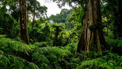 Obraz premium Lush green rainforest canopy