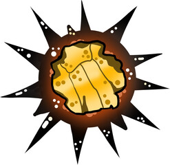 갈색 성게알 일러스트 그래픽요소