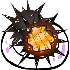 갈색 성게알 일러스트 그래픽요소