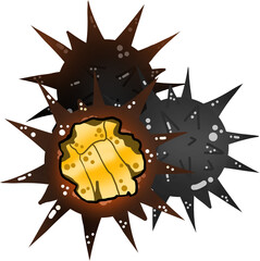 갈색 성게알 일러스트 그래픽요소