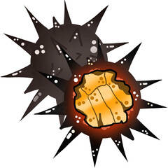 갈색 성게알 일러스트 그래픽요소