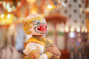 Traditional Masked Dance Performance with Dramatic Cultural Elements