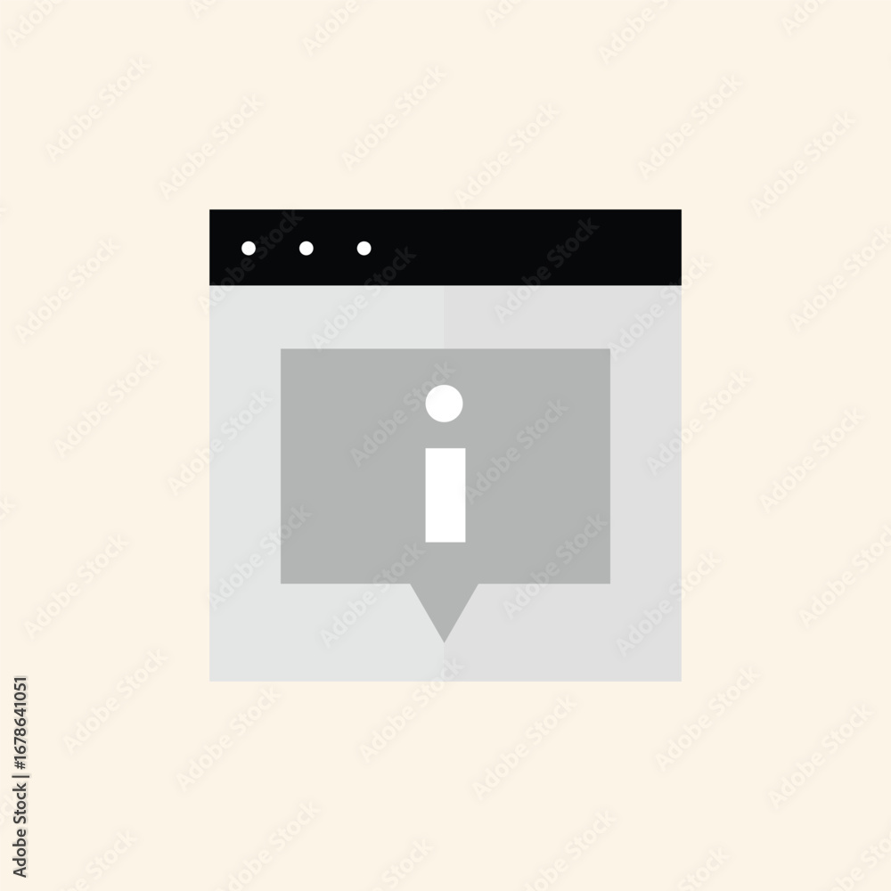 Poster alert notification icon on digital interface signifying important information or warning message for