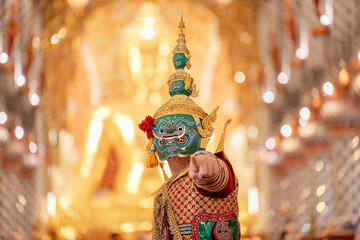 Traditional Masked Dance with Colorful Attire and Dramatic Background