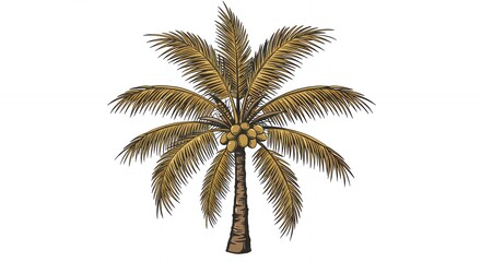 Detailed coconut palm illustration graphic design