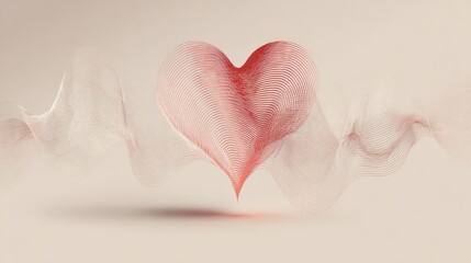 Elegant Heart Shape With Sound Waves in Minimal Design Style