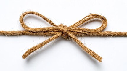 Thin Twine Bow on White Background for Product Display