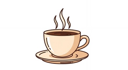 Enjoy a steaming cup of coffee with a clean modern design, perfect for that morning boost and energy