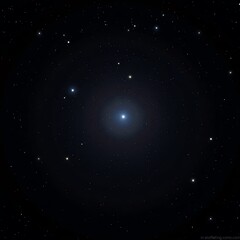 Obraz premium AI-generated image of a bright star at the center of a dark, star-studded nebula