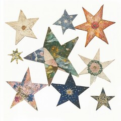 Obraz premium Stars illustration decorative patchwork.