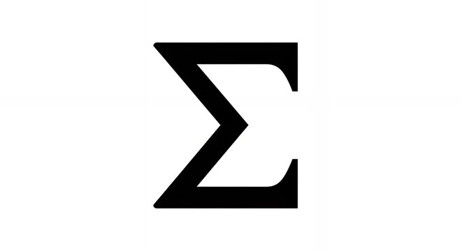 Bold sigma symbol illustration perfect for math, engineering, finance, and scientific applications