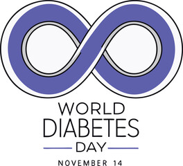 World diabetes day illustration with infinity symbol