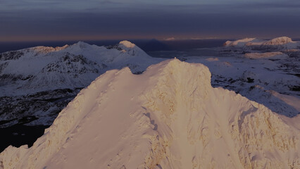 winter landscape with snow covered mountains