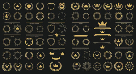 Elegant gold crests and crowns create a luxurious, premium brand identity for distinguished businesses