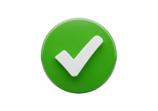 Green check mark icon symbol success confirmation approval agreement sign done task completion