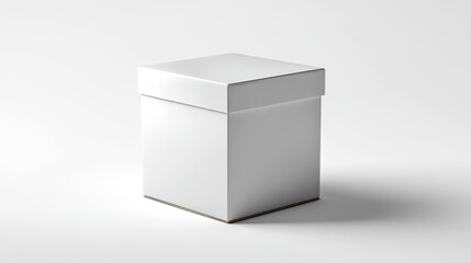 White gift box mockup on white background